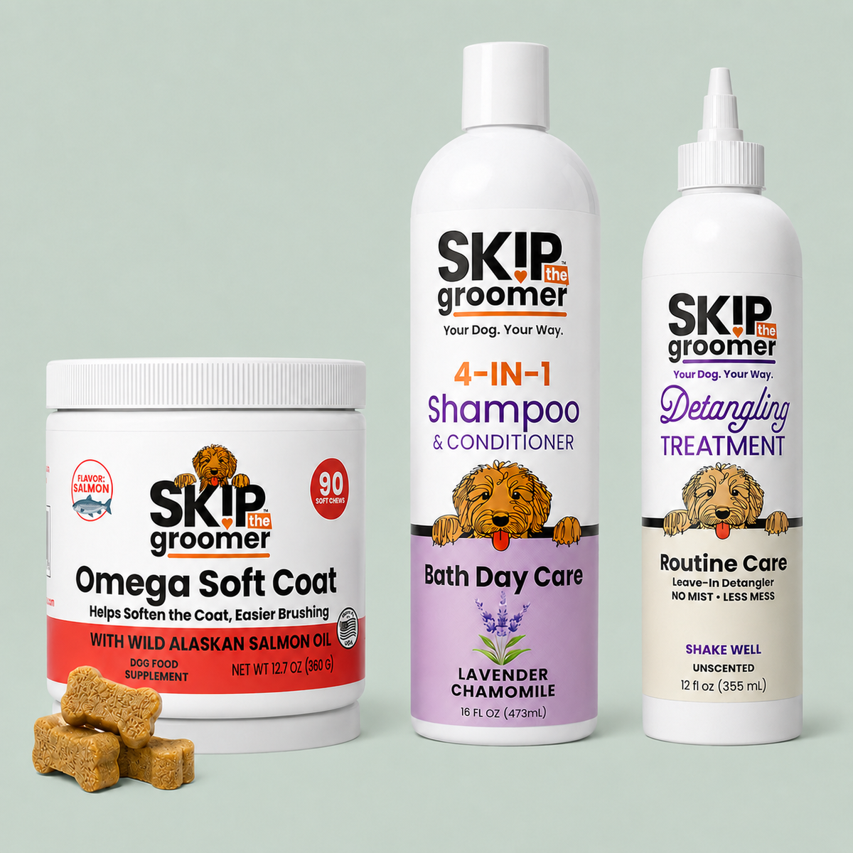 Inside & Out Care — Detangler, Shampoo + Salmon Oil Chews, image 1