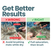 Rake Brush paired with Emergency Dematter Cream for mat rescue - the right tool combination