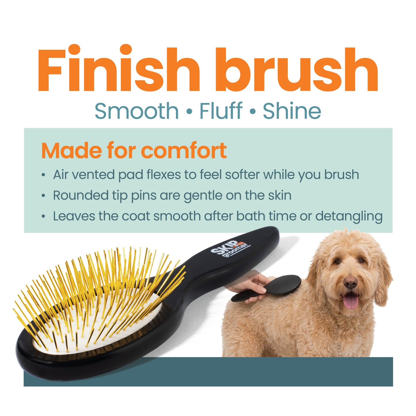 Pin Brush used with Detangling Treatment for daily friction zone maintenance routine