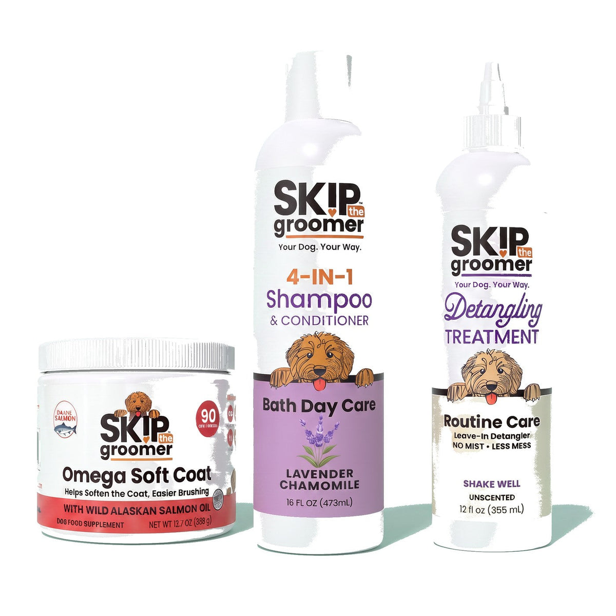 Inside & Out Care — Detangler, Shampoo + Salmon Oil Chews